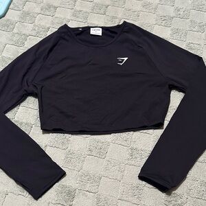 Gymshark Black Long Sleeve Crop Top